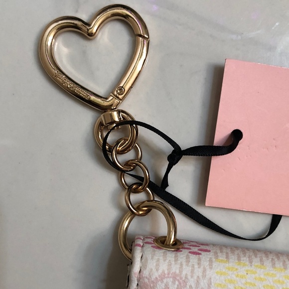 Juicy Couture White Multi Miss Independent Card Case Wallet Key Fob NWT - Picture 6 of 16